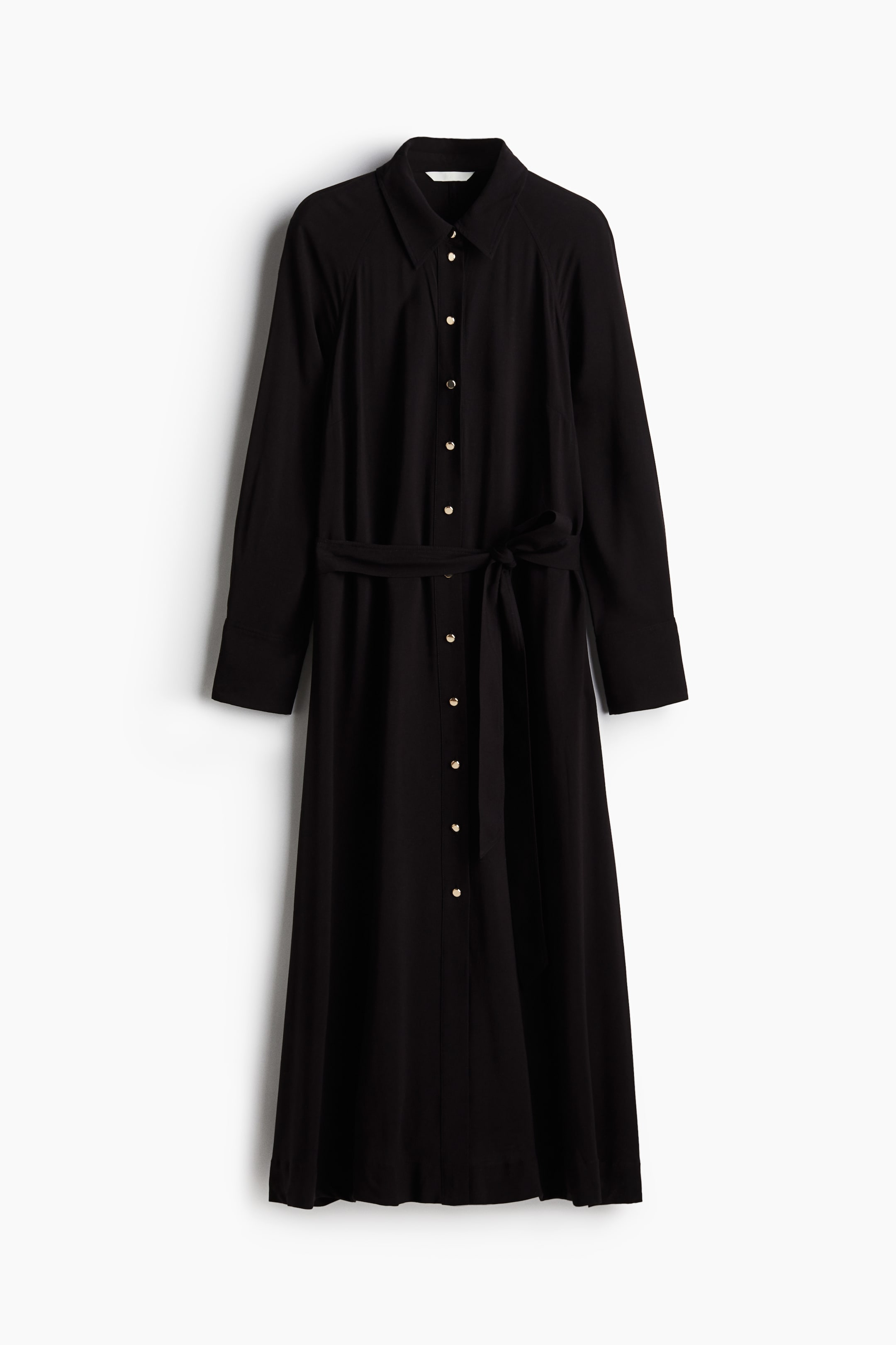 Tie-belt viscose shirt dress