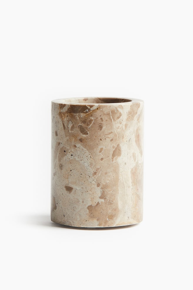 Portacepillos de mármol - Beige claro/Verde oscuro - 1