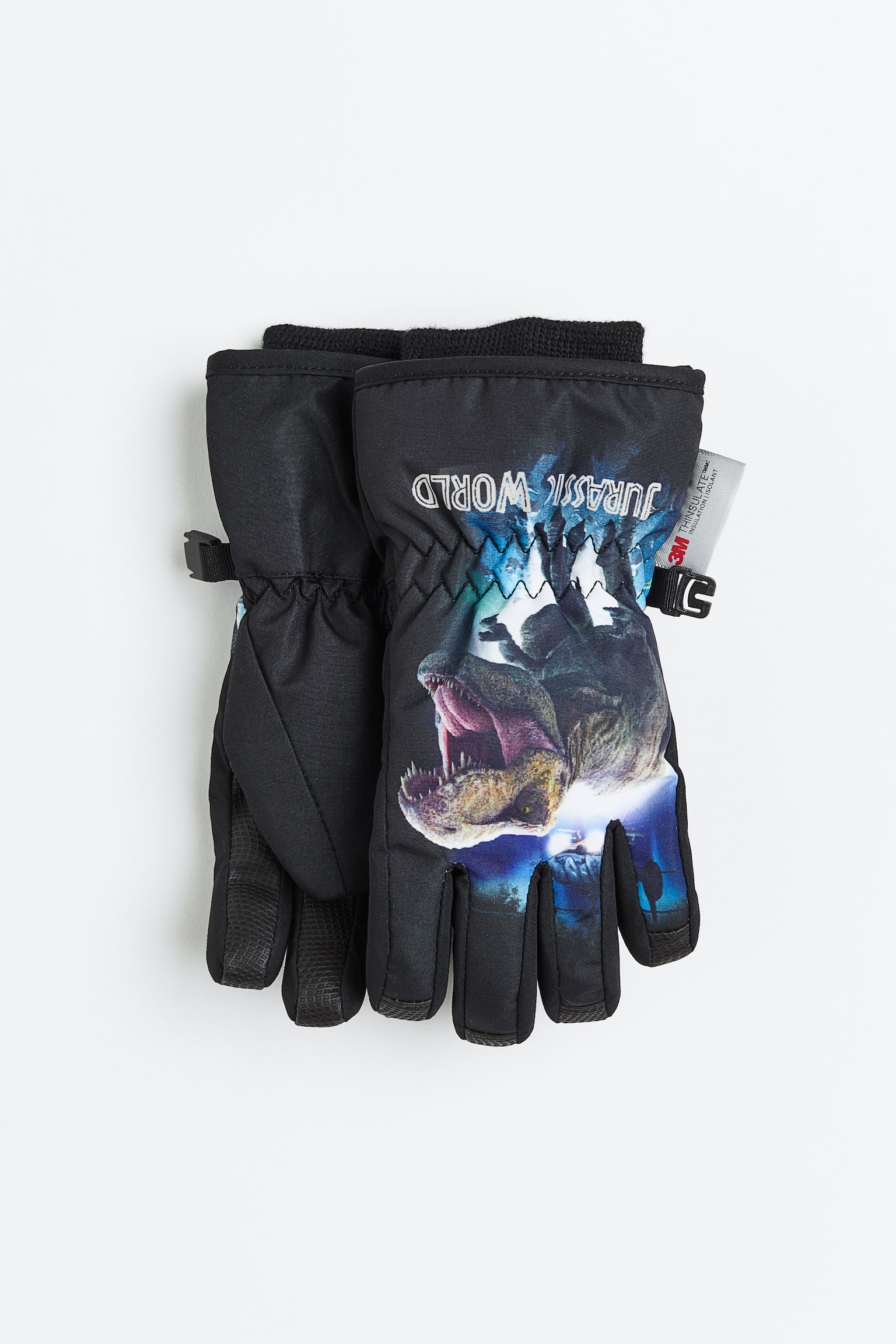 Water-repellent ski gloves - Black/Jurassic World - 1