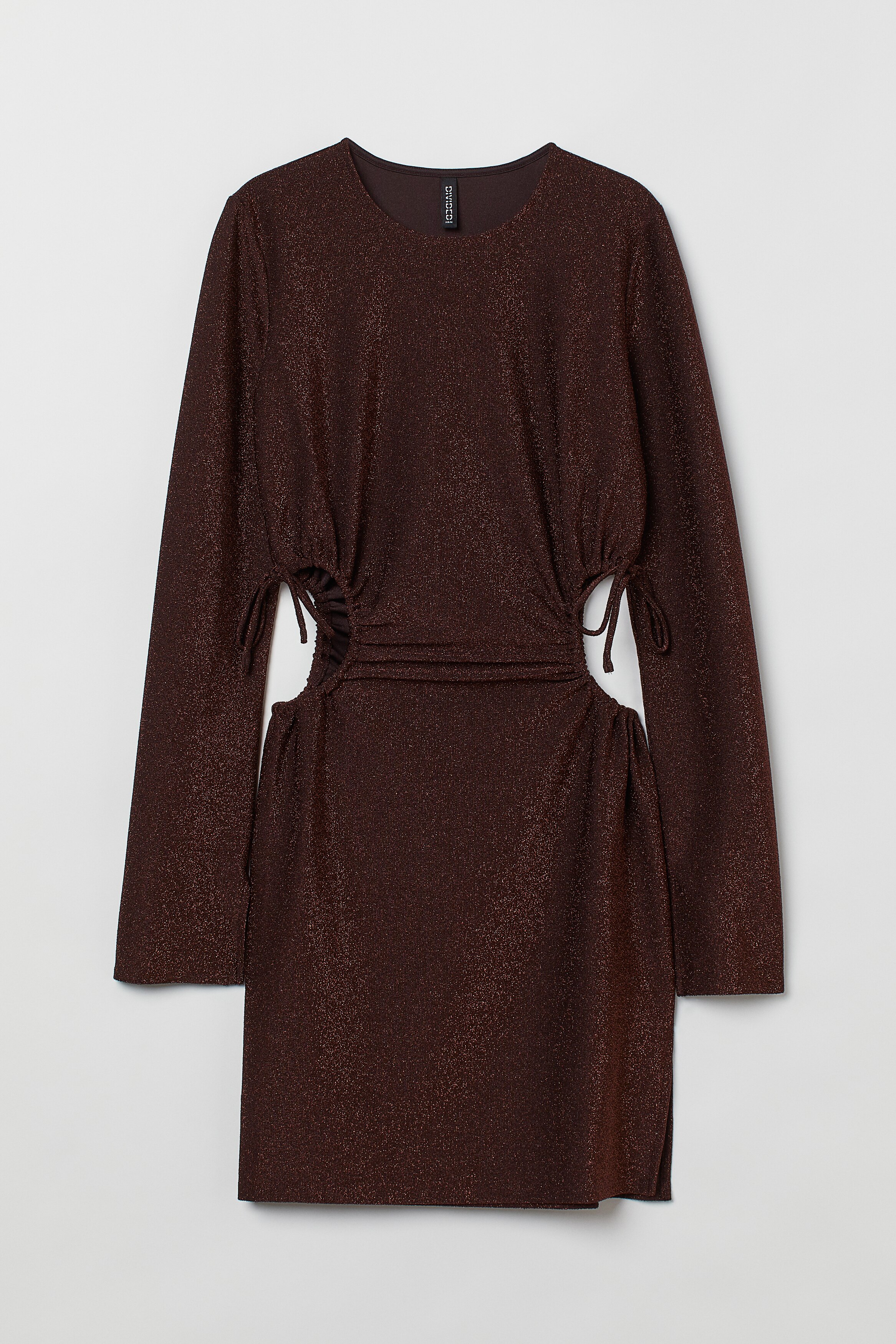 h&m brown glitter dress
