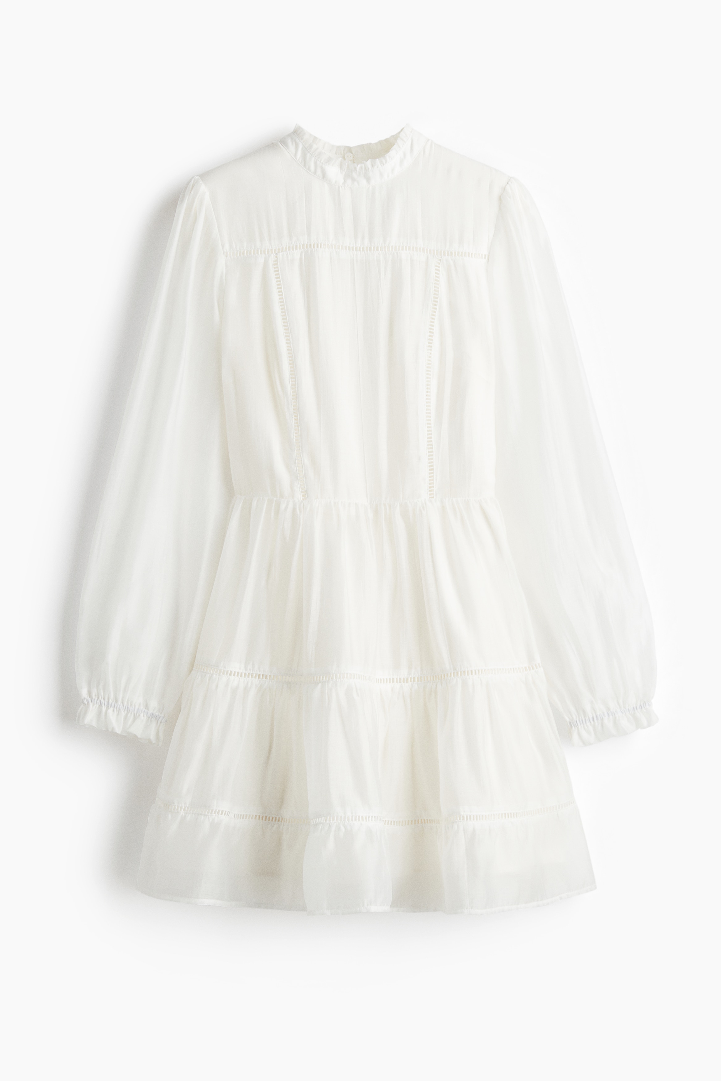 Ladder Lace Detail Dress - White