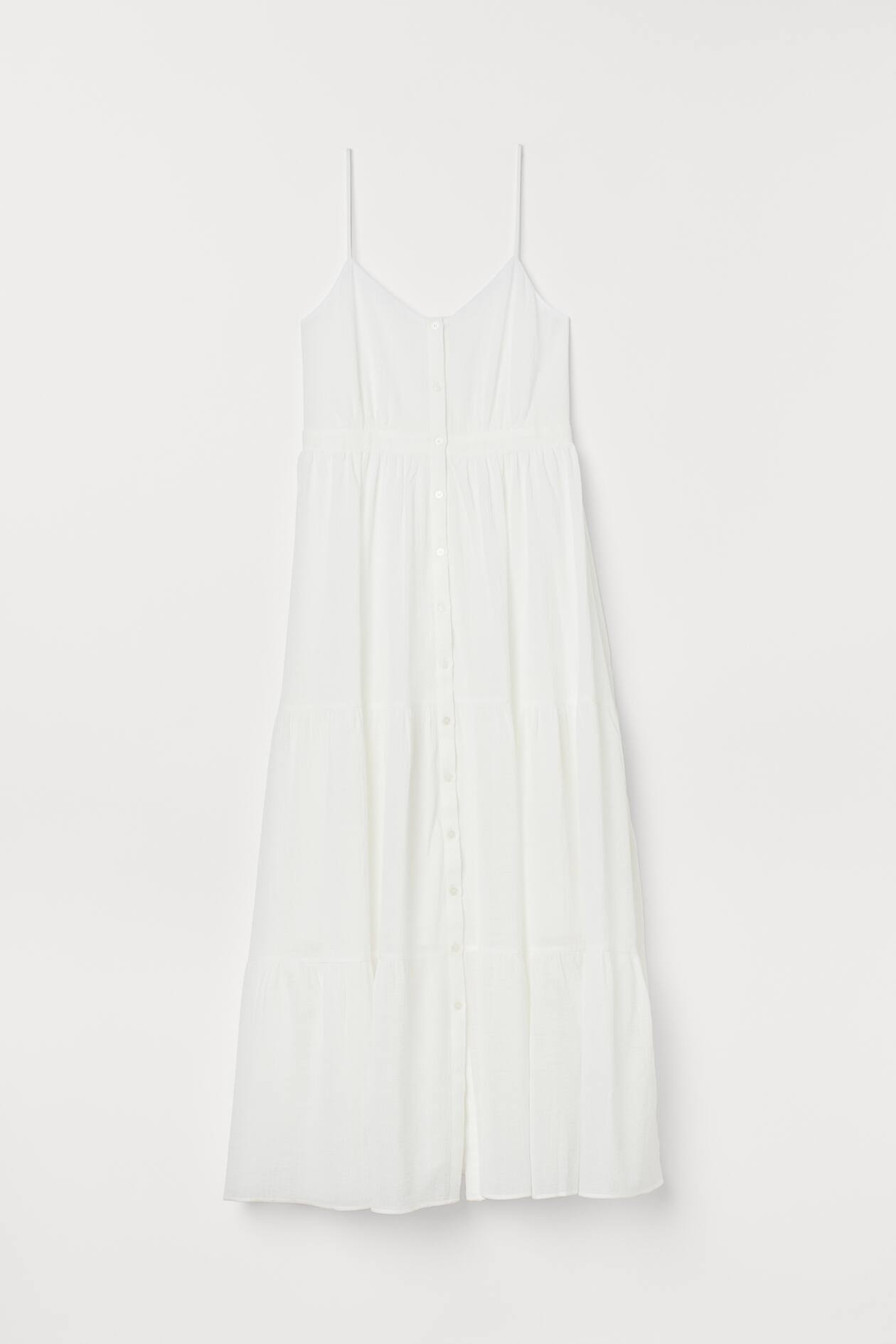 Long dress - V-neck - Sleeveless - White - Ladies | H&M GB