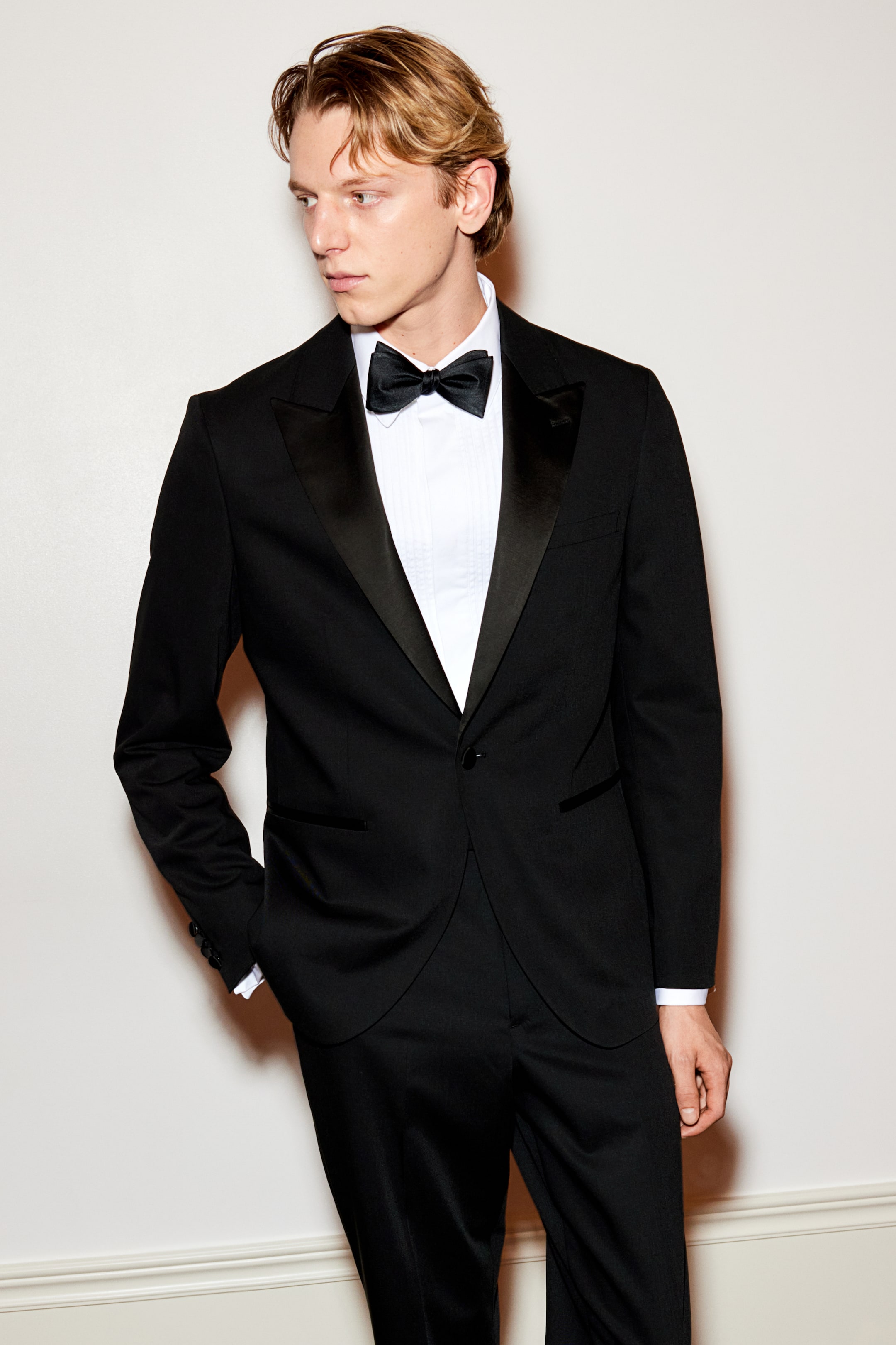 Slim Fit Wool-blend tuxedo jacket - Black - Men | H&M GB 4