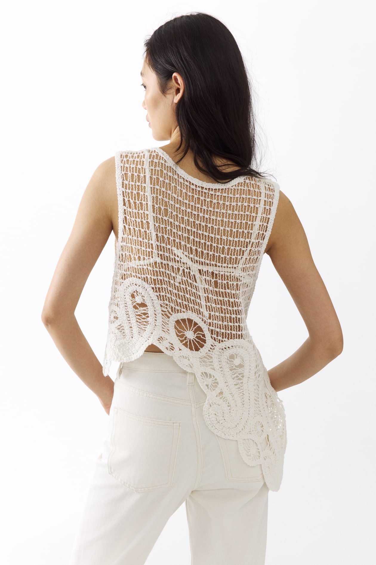 Asymmetric Crochet-Look Top - image 2