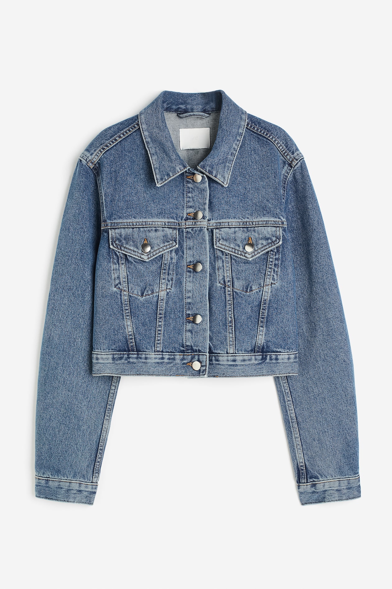 クロップドデニムジャケット - デニムブルー - レディース | H&M JP
