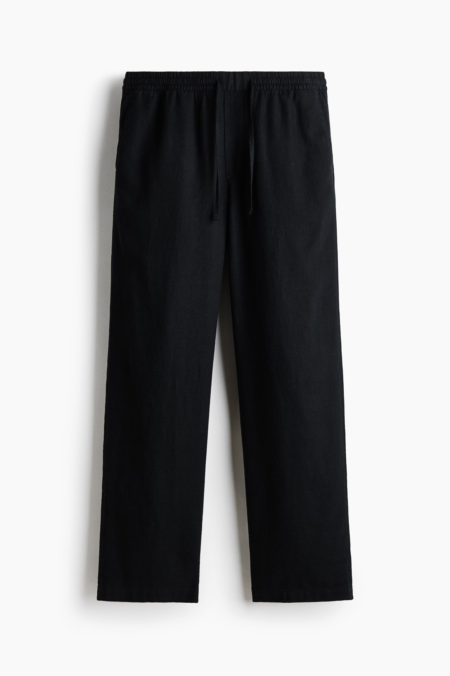 Relaxed-Fit Linen-Blend Pants - Black/White/striped/Light brown/White - 2