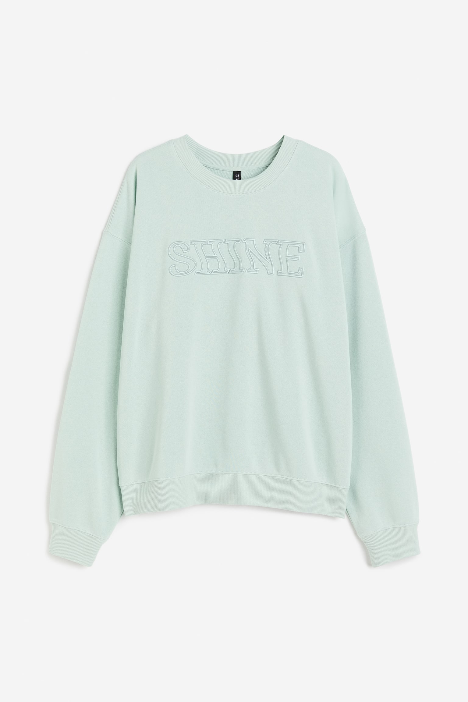 Embroidered sweatshirt - Mint green/Shine - 1