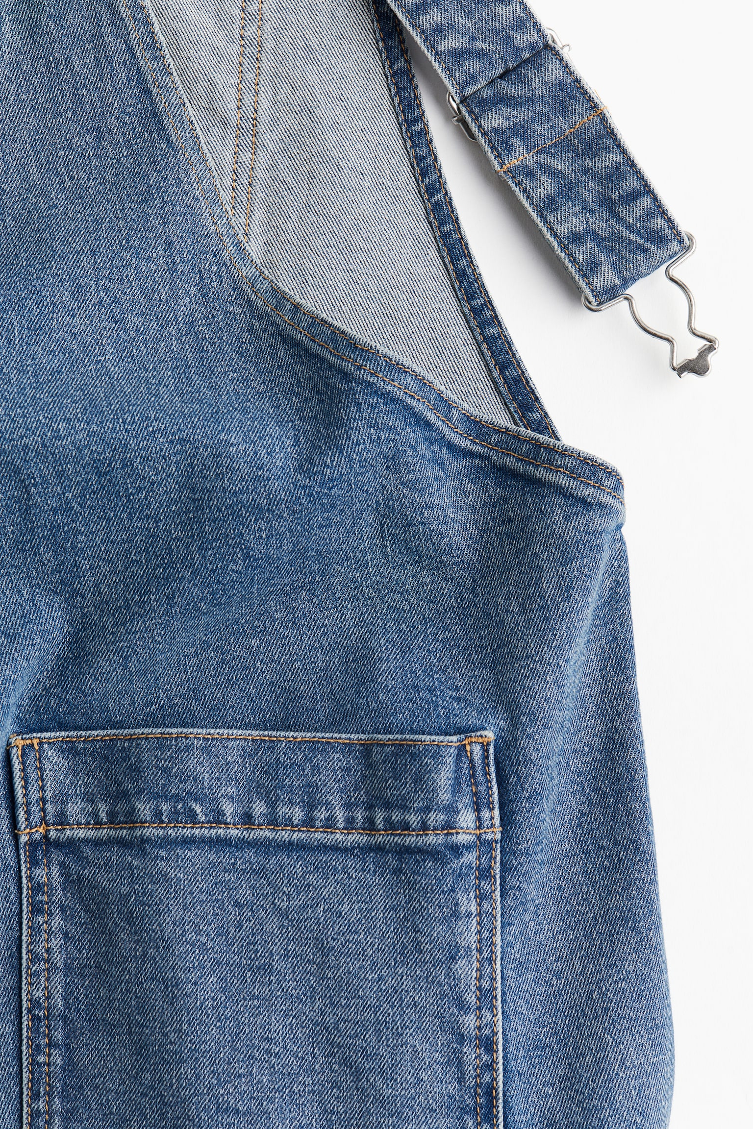 MAMA Ankle Length Denim Dungarees - Denim blue - 7