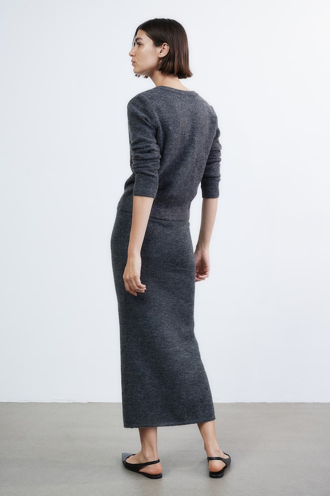 Knitted skirt - Dark grey marl - 4