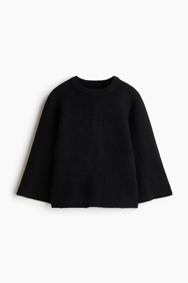 Relaxed fit jumper - Black/Cream - 1