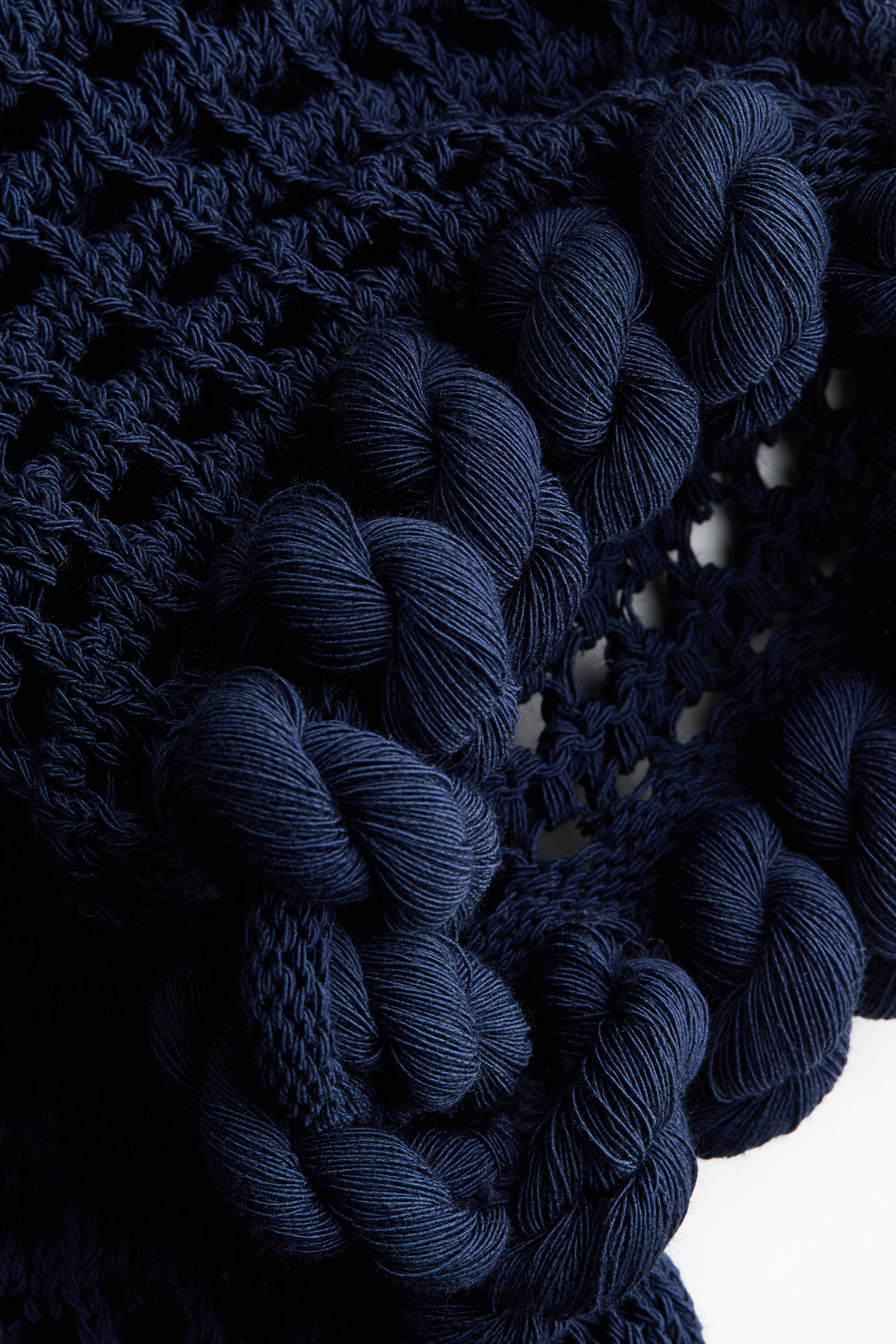 Rope-Detail Open-Knit Cardigan