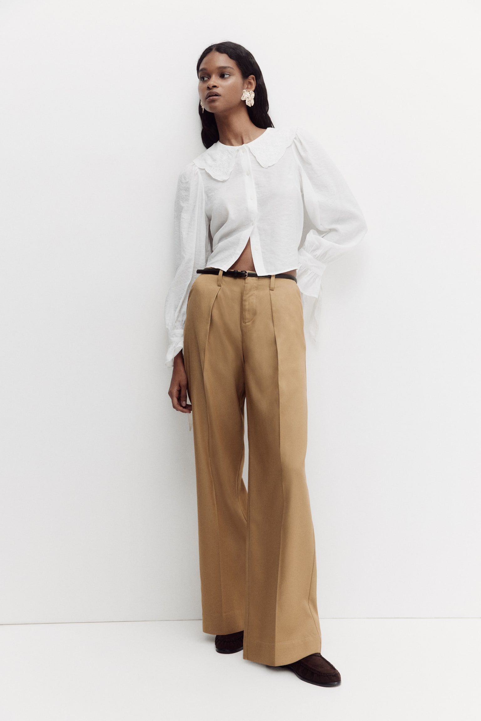 Женские брюки H&M Dress Pants, цвет: Тёмный бежевый — фото 2