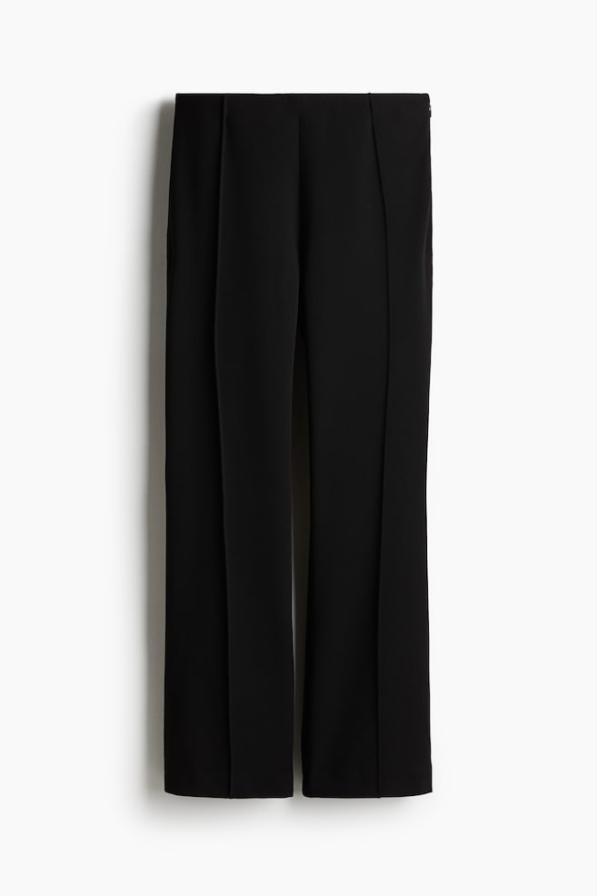 Flared crease-leg trousers - Black - 1