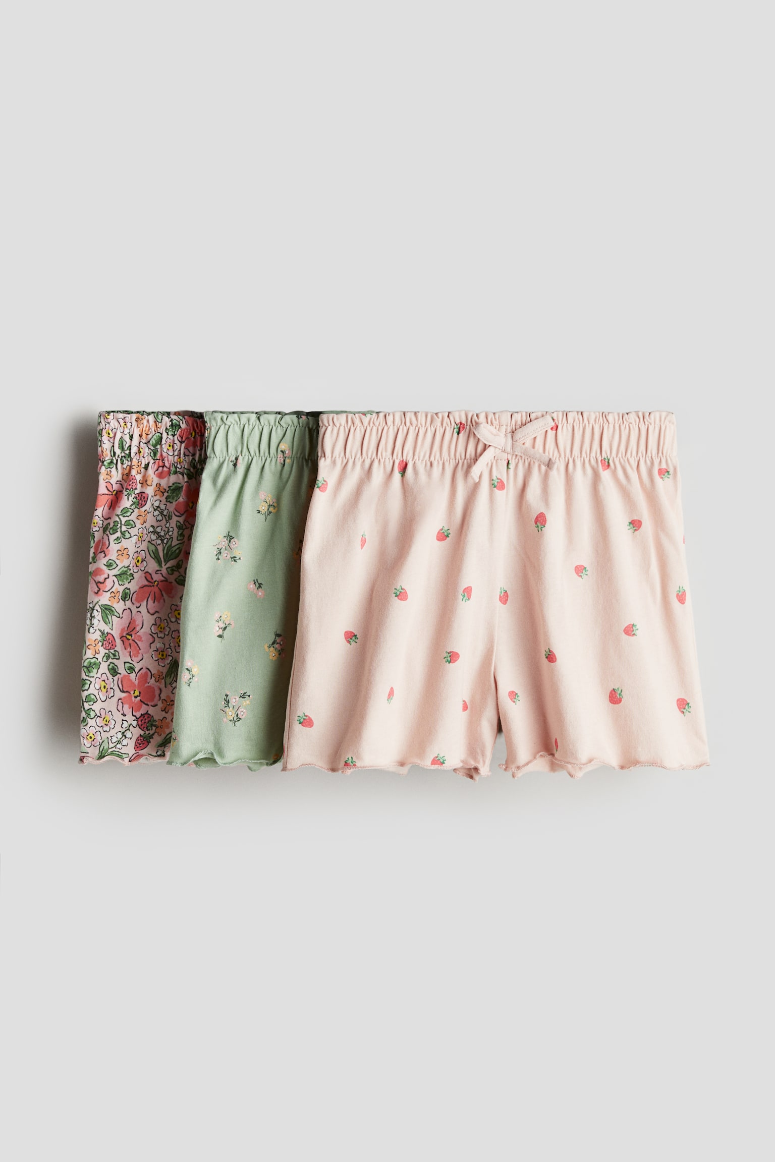 3-pack jersey shorts - Powder pink/Floral - 1