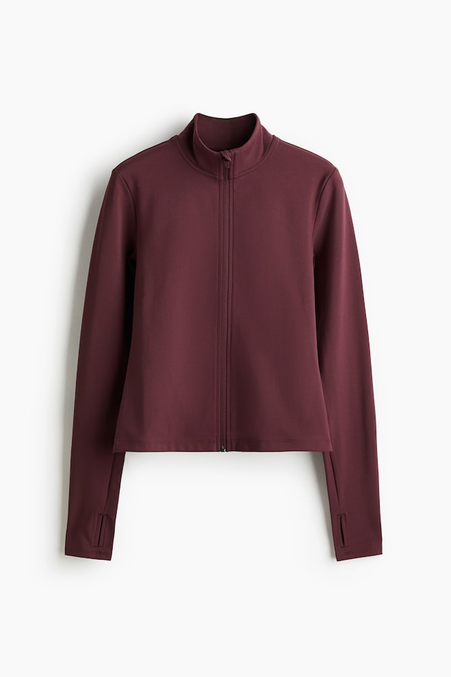 Zip-through sports jacket with SoftMove™ - Light burgundy/Brown/Sage green/Powder pink/Black/White/Mocha/Chocolate plum/Dark grey/Pannacotta yellow/Aubergine purple/Dusty violet/Apricot/Peachy beige/Antique rose/Lilac/Amazonite blue/Plum purple/Storm blue/Dark brown/Cream/Navy blue/Pastel pink/Navy blue/Frosty lilac - 1