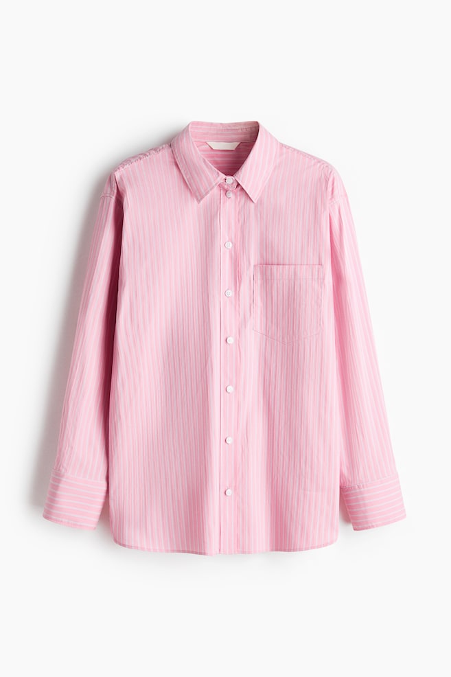 Oversized Shirt - Pink/striped/Light blue/striped/White - 1