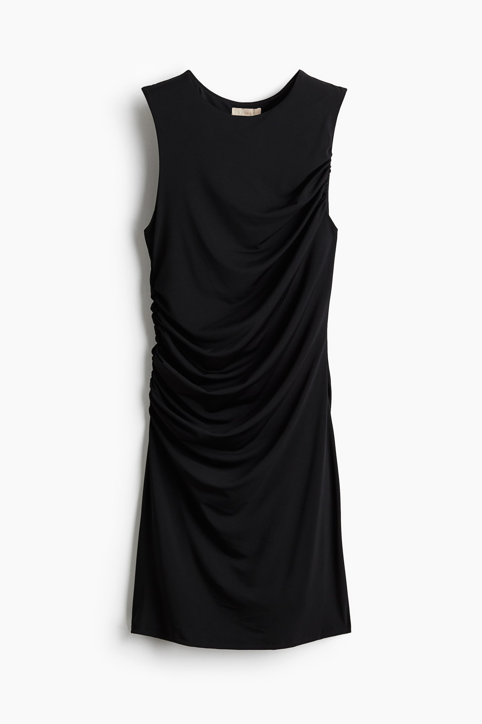 Draped Microfibre Dress - Black/Dark green/Dark orange - 2