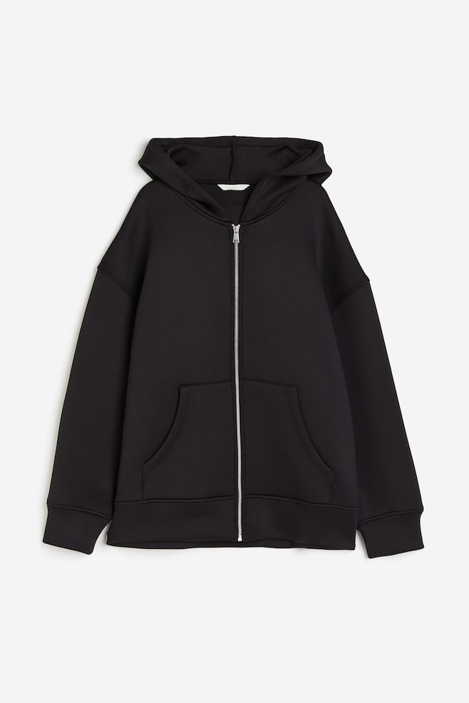 Oversized scuba hoodie - Black - 2