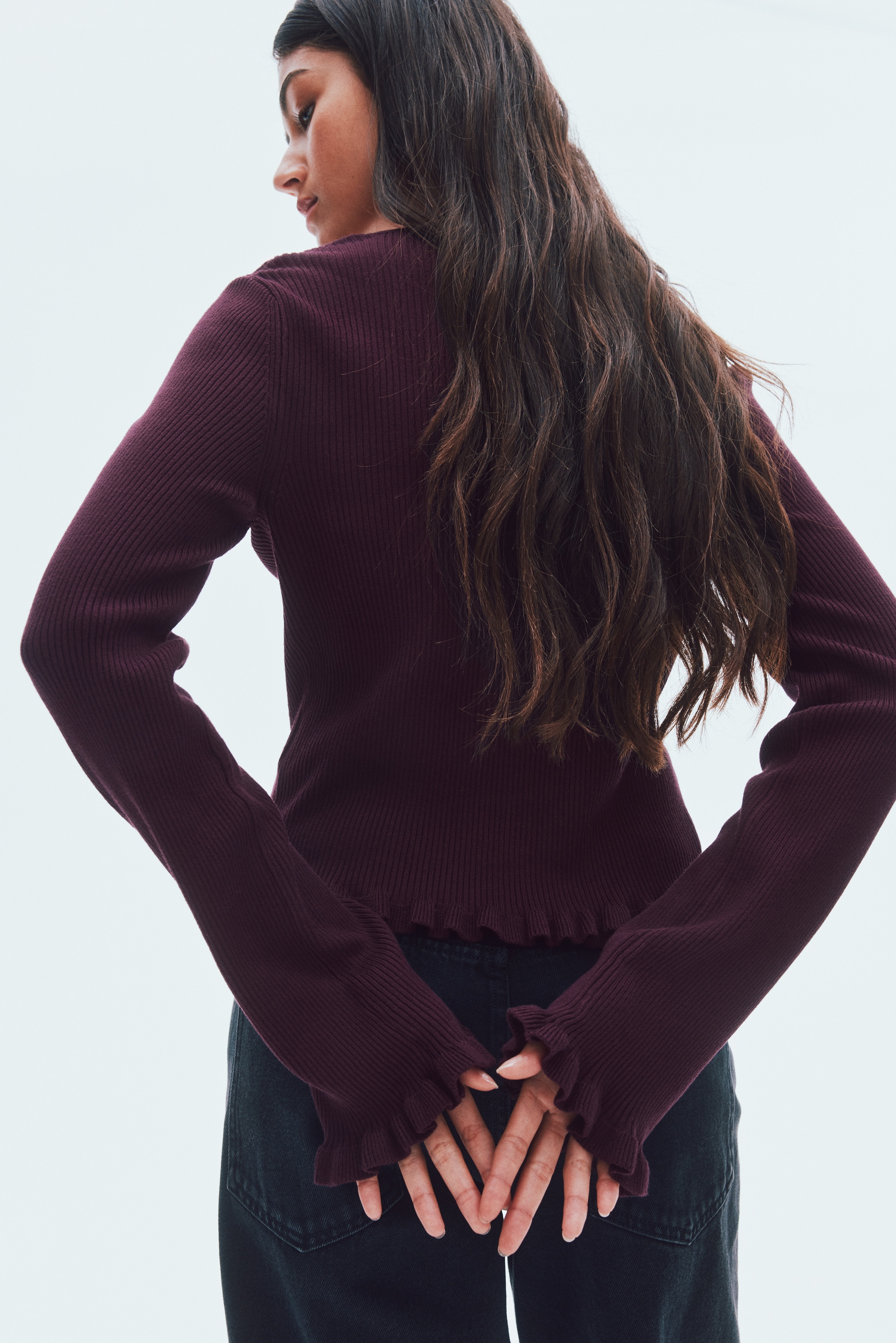 Frill-trimmed cardigan