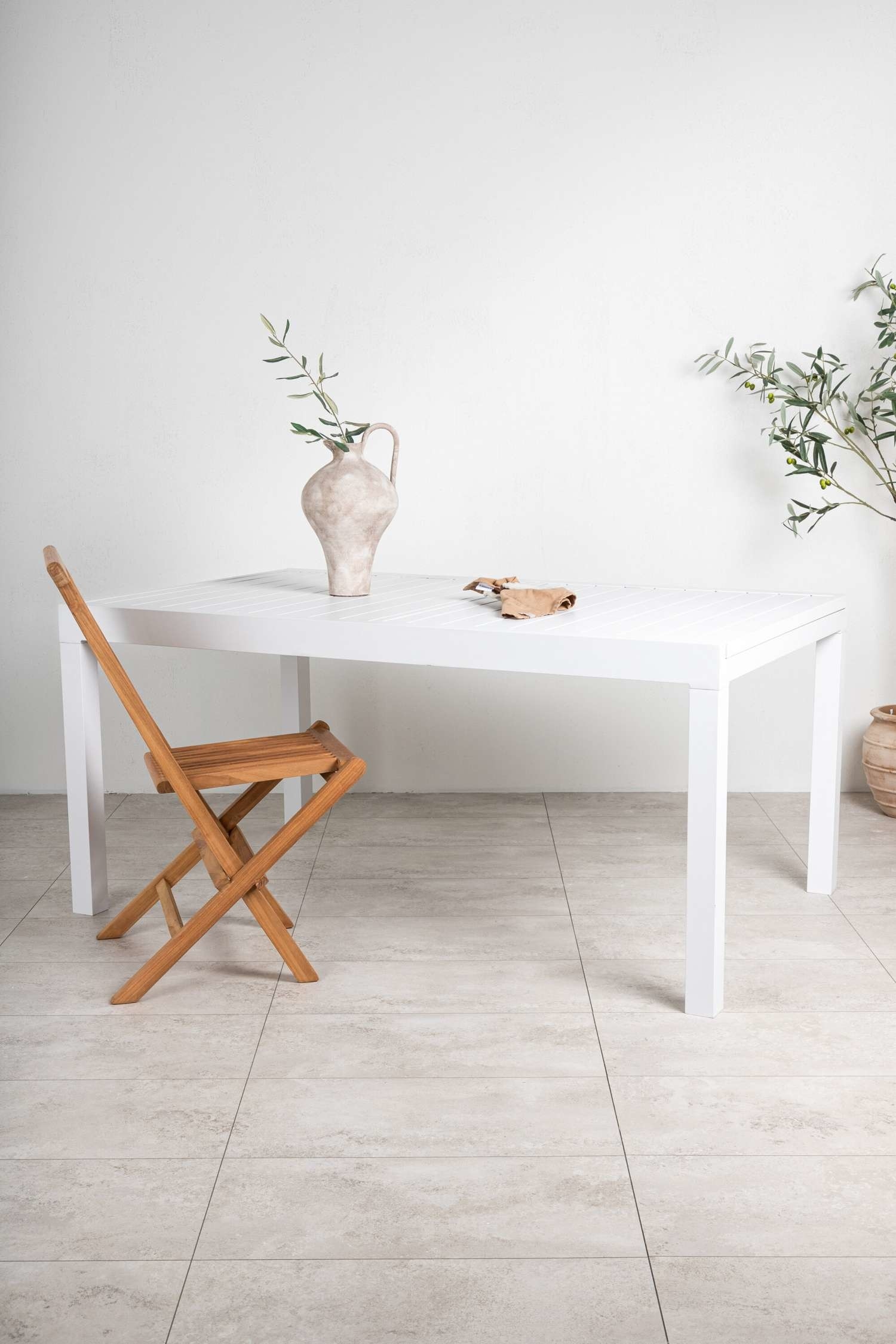 Marbella Tableau - Aluminium, Blanc