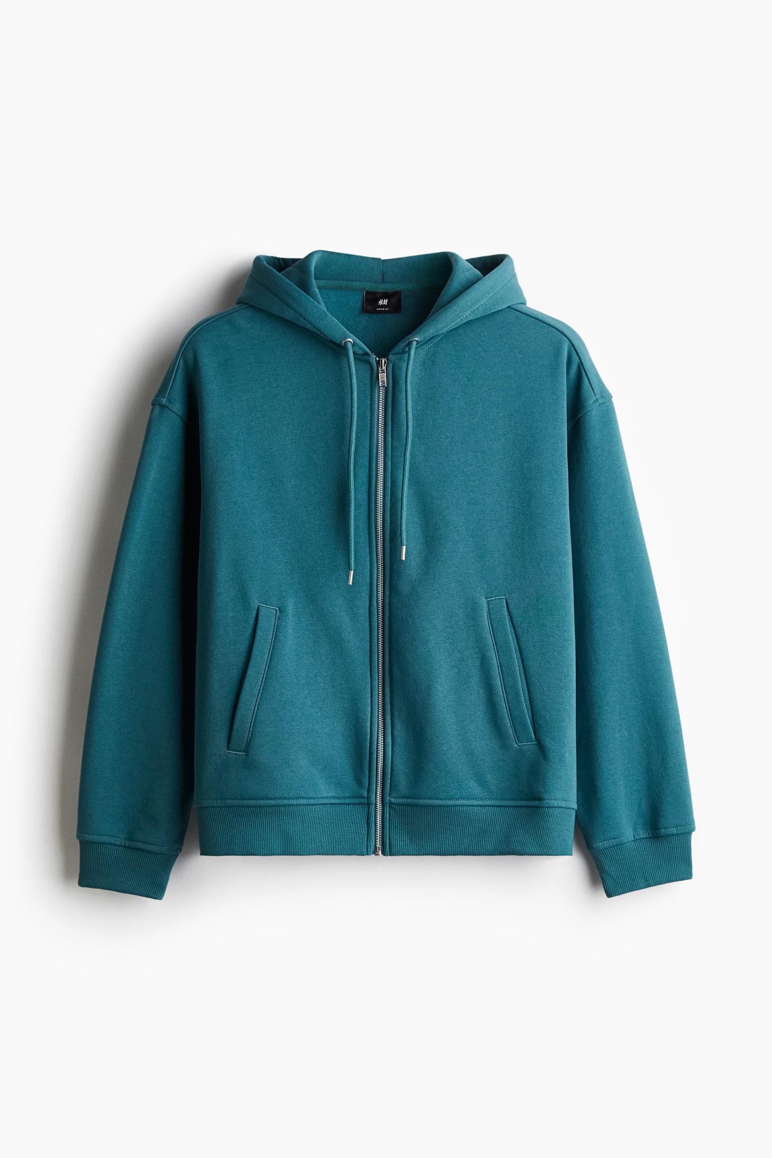 Loose Fit Zip-through hoodie - Dark turquoise/Black/Dark greige/Light beige/Grey marl/Dark green/Blue - 1