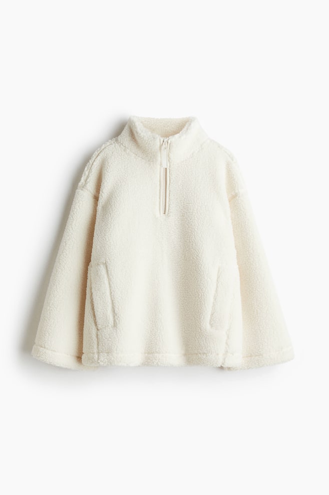 Sportshirt aus Teddyfleece - Weiß - 1