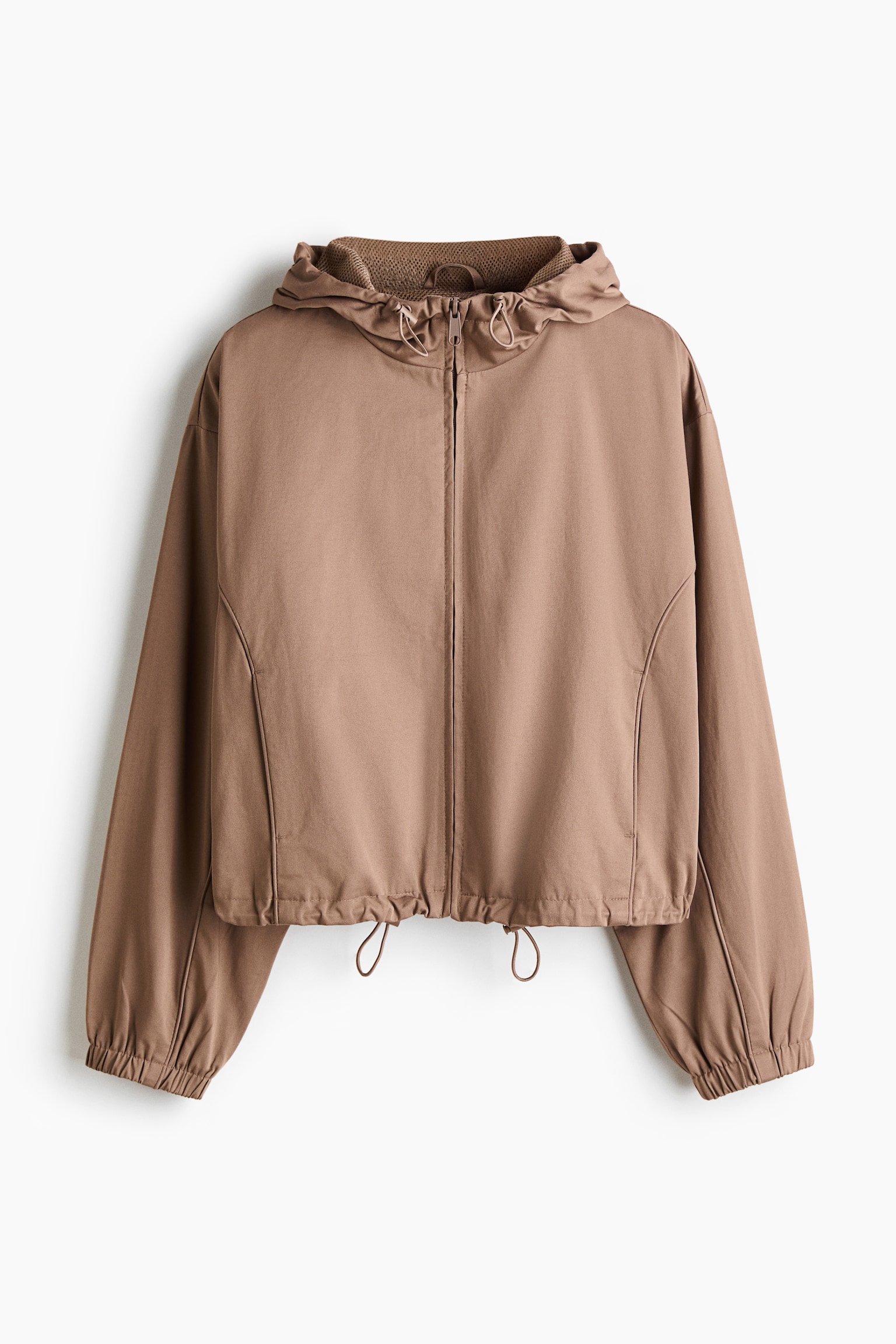 Женская куртка H&M Hooded Windbreaker, цвет: Бежевый — фото 1
