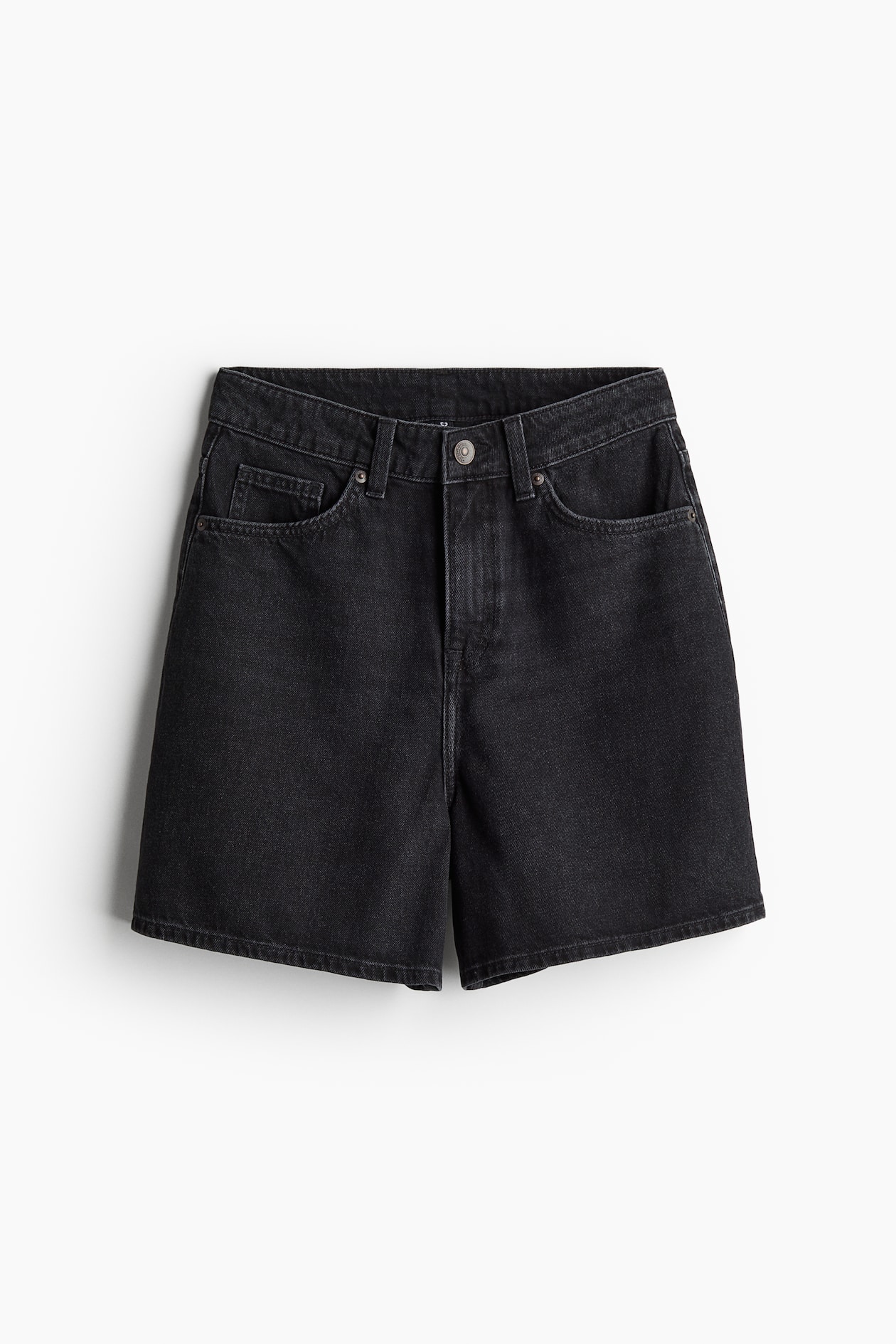 Mom High Denim Shorts Black Ladies H&M US