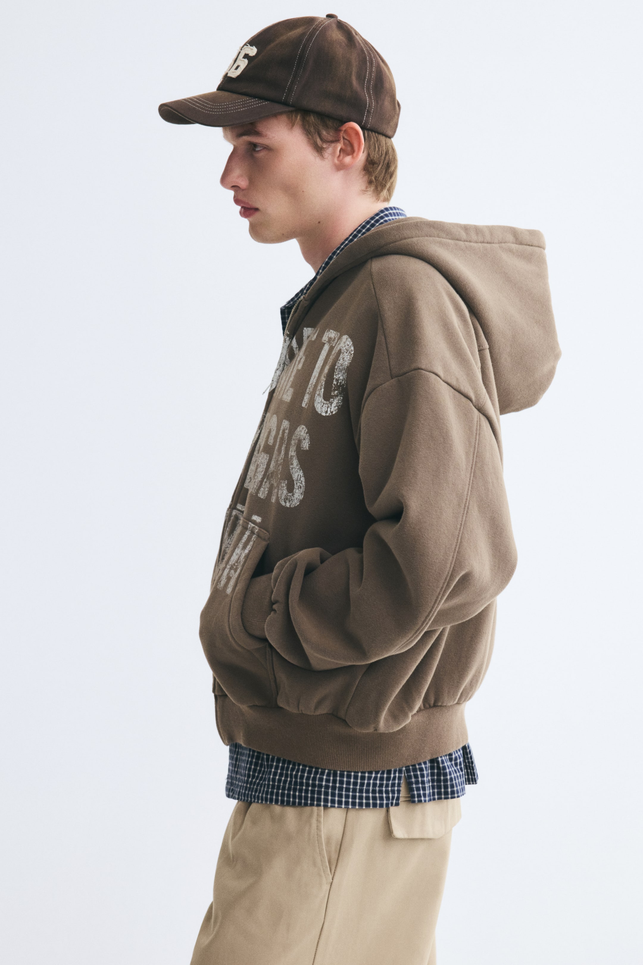 Oversized Printed Hooded Jacket