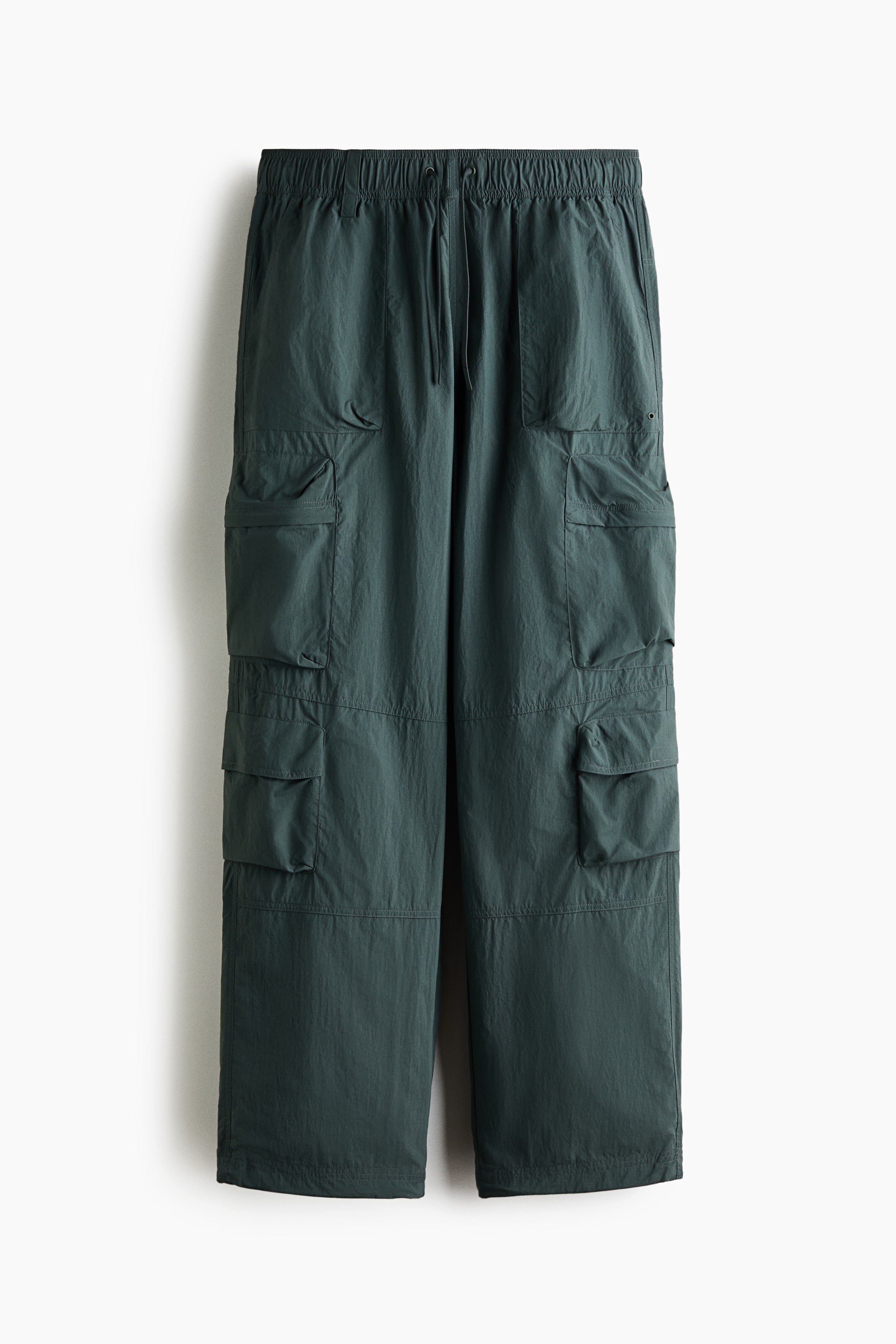 Loose-Fit Water-Repellent Cargo Pants - Green/Black