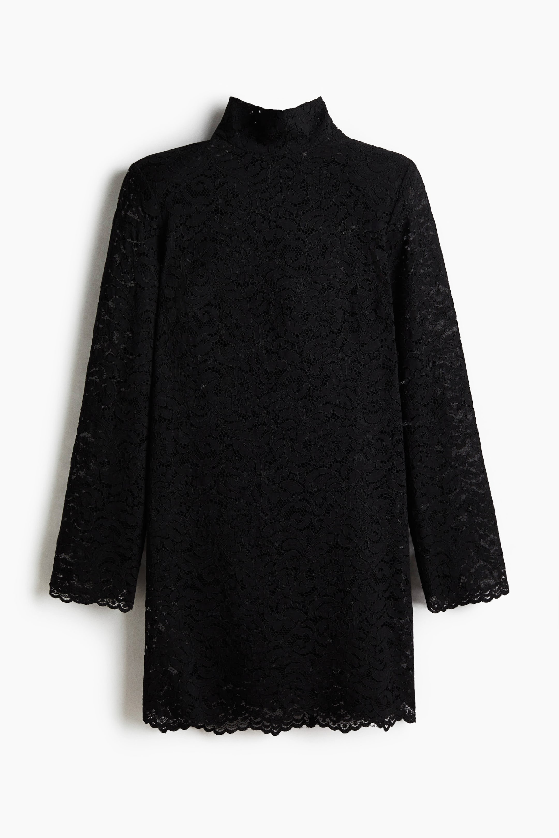 View larger image: Turtleneck lace dress - Black | H&M PH 6