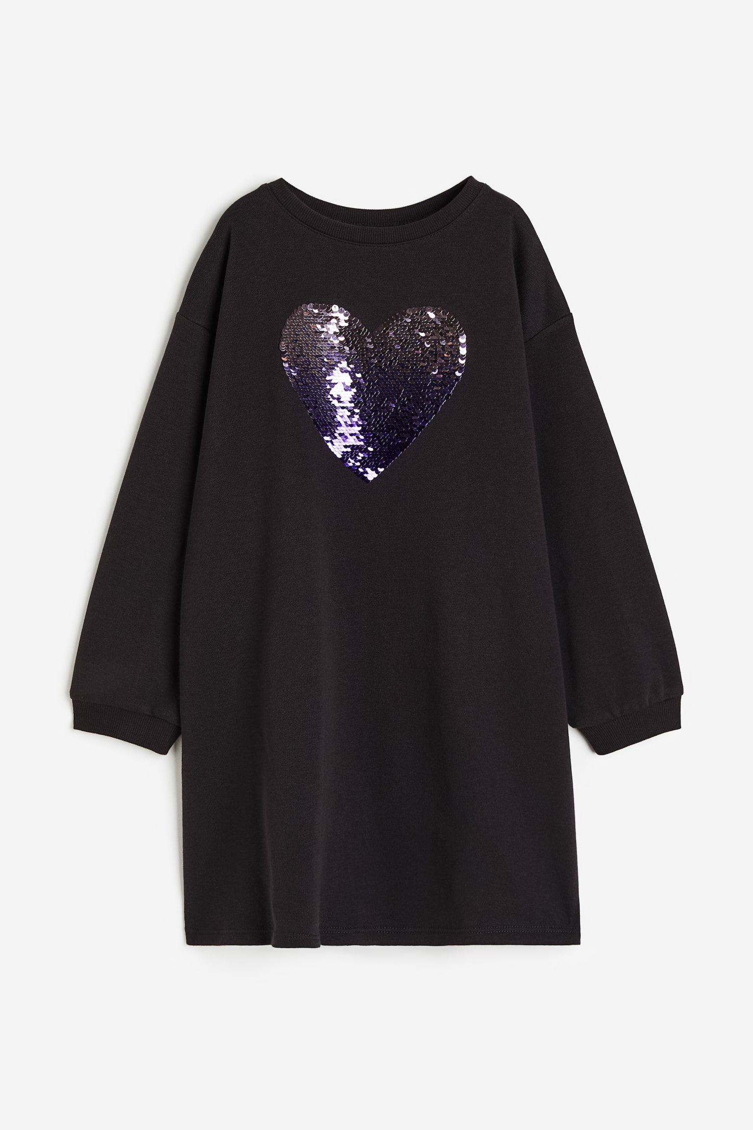 Sequin Detail Dress - Black/Heart/Light purple/Unicorn - 1