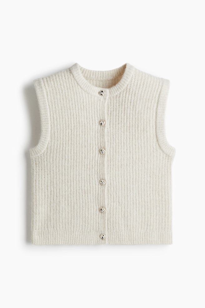Rib-knit waistcoat - ライトベージュメランジ - 1