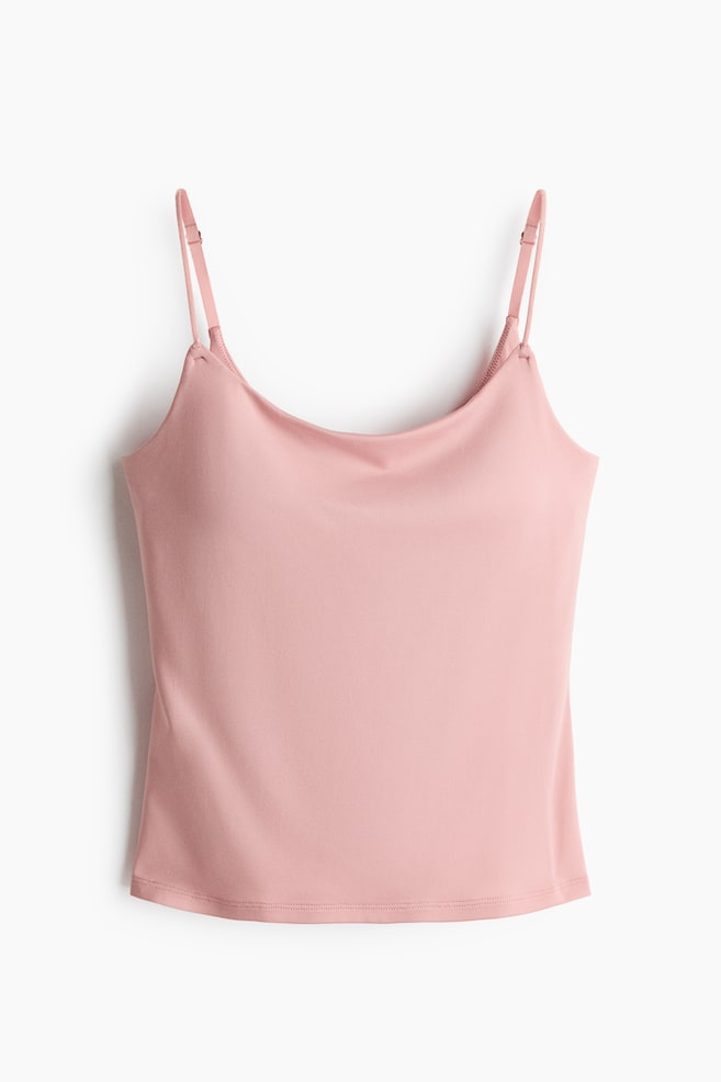 COOLMAX® Integral-bra strappy top - Light dusty pink/Black/White/Dark brown - 1