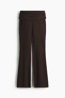 Ribbstickade leggings med vikbar mudd