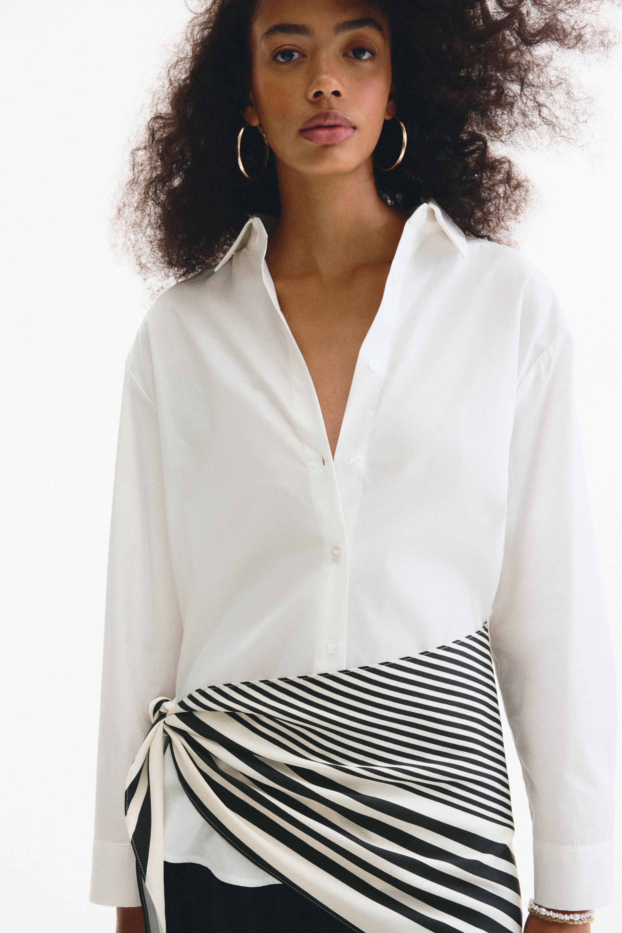 Scarf-Detail Shirt