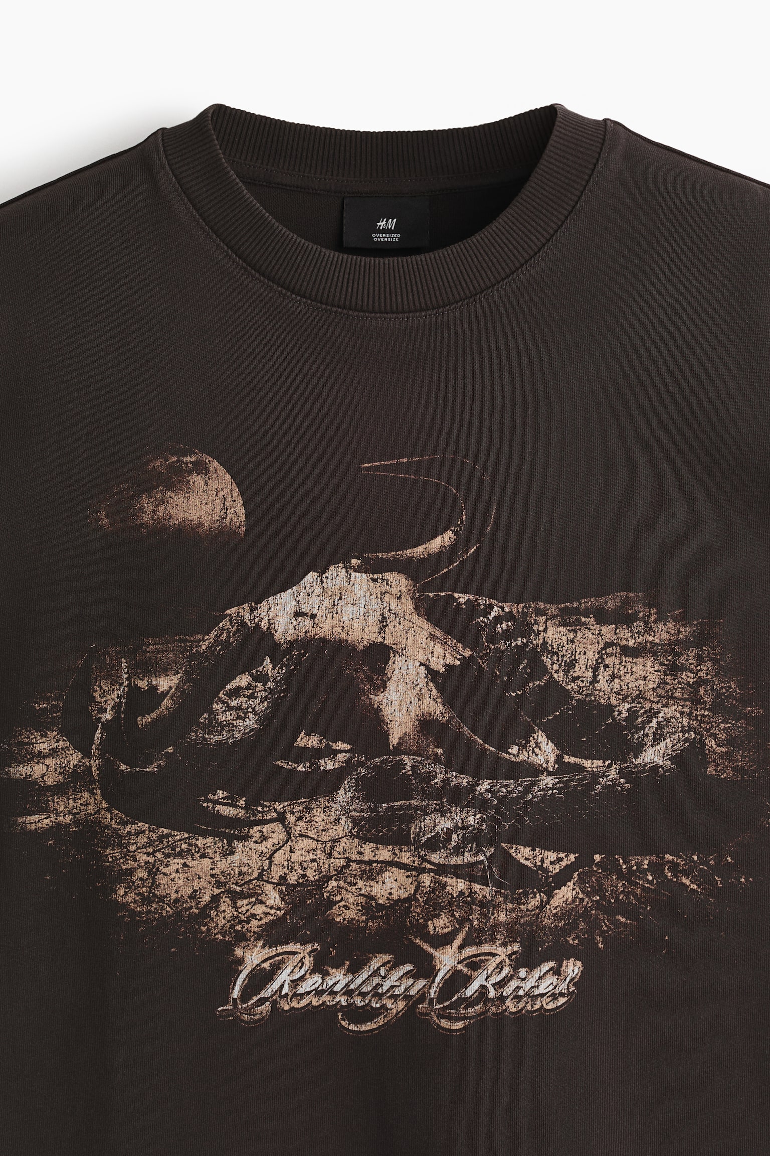 Oversized Fit Boxy-style t-shirt - Dark brown/Reality Bites/Yellow/California - 2