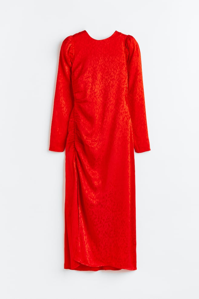 Gathered dress - Red - 1
