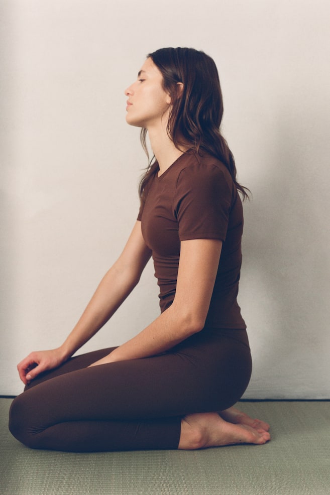 Sports leggings with SoftMove™-Brown - 5