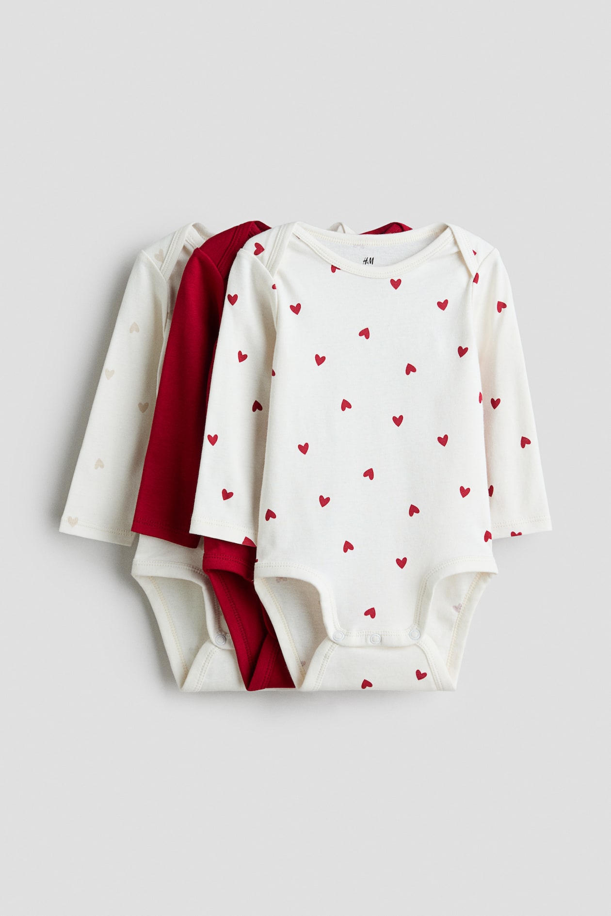 Pack de bodies de punto con estampado Blanco/Corazones NIÑOS