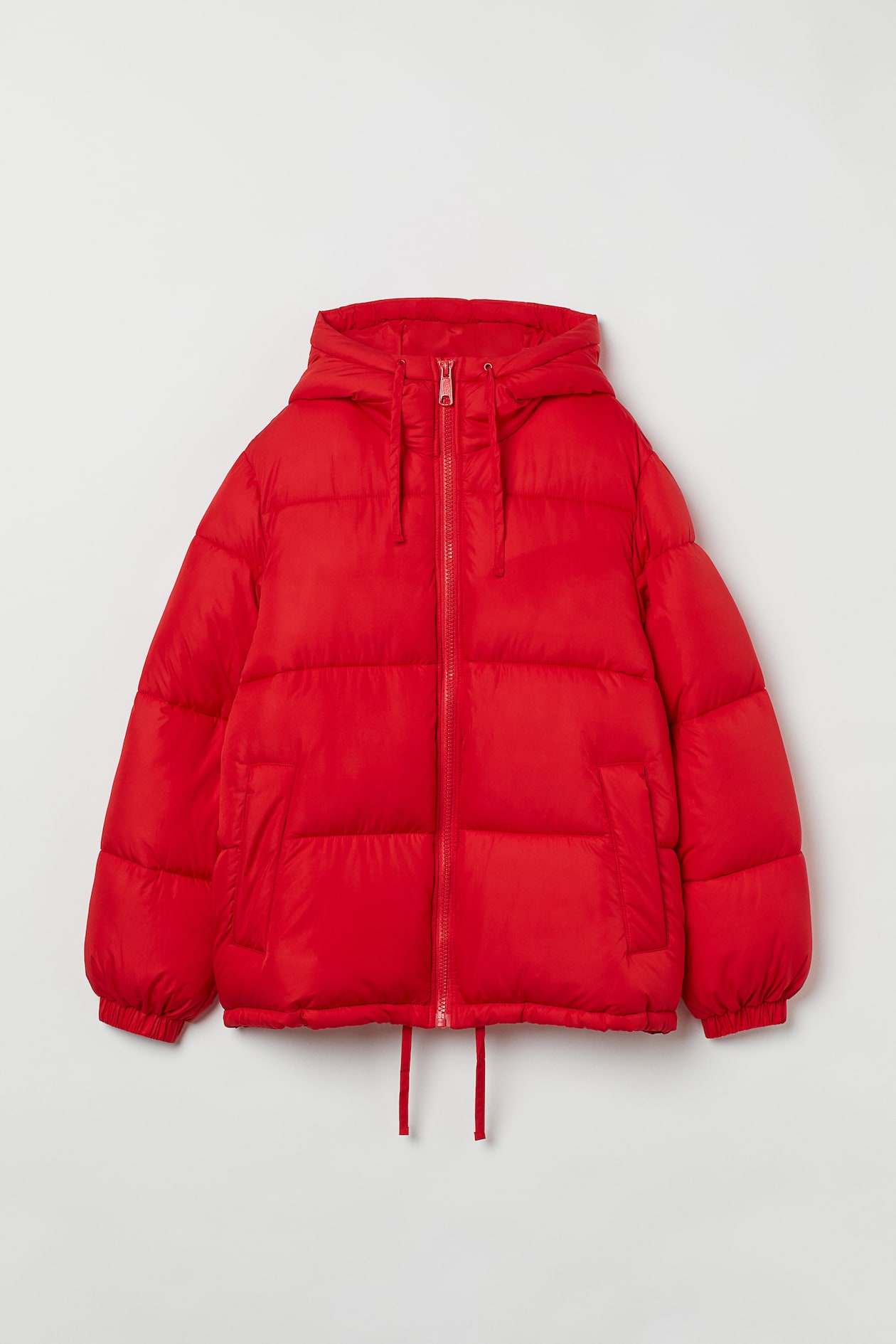 Hooded puffer jacket Red Ladies H&M GB