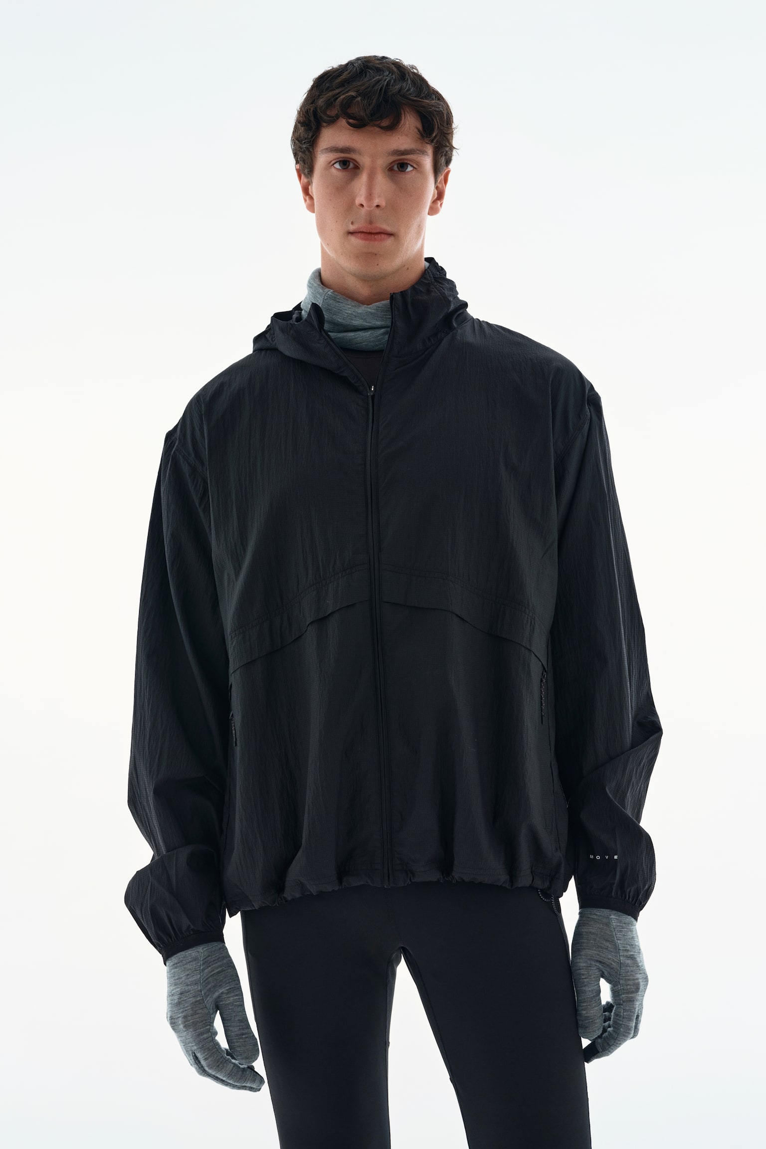 Мужская куртка H&M Move Relaxed-Fit Water-Repellent Running, цвет: Чёрный — фото 3