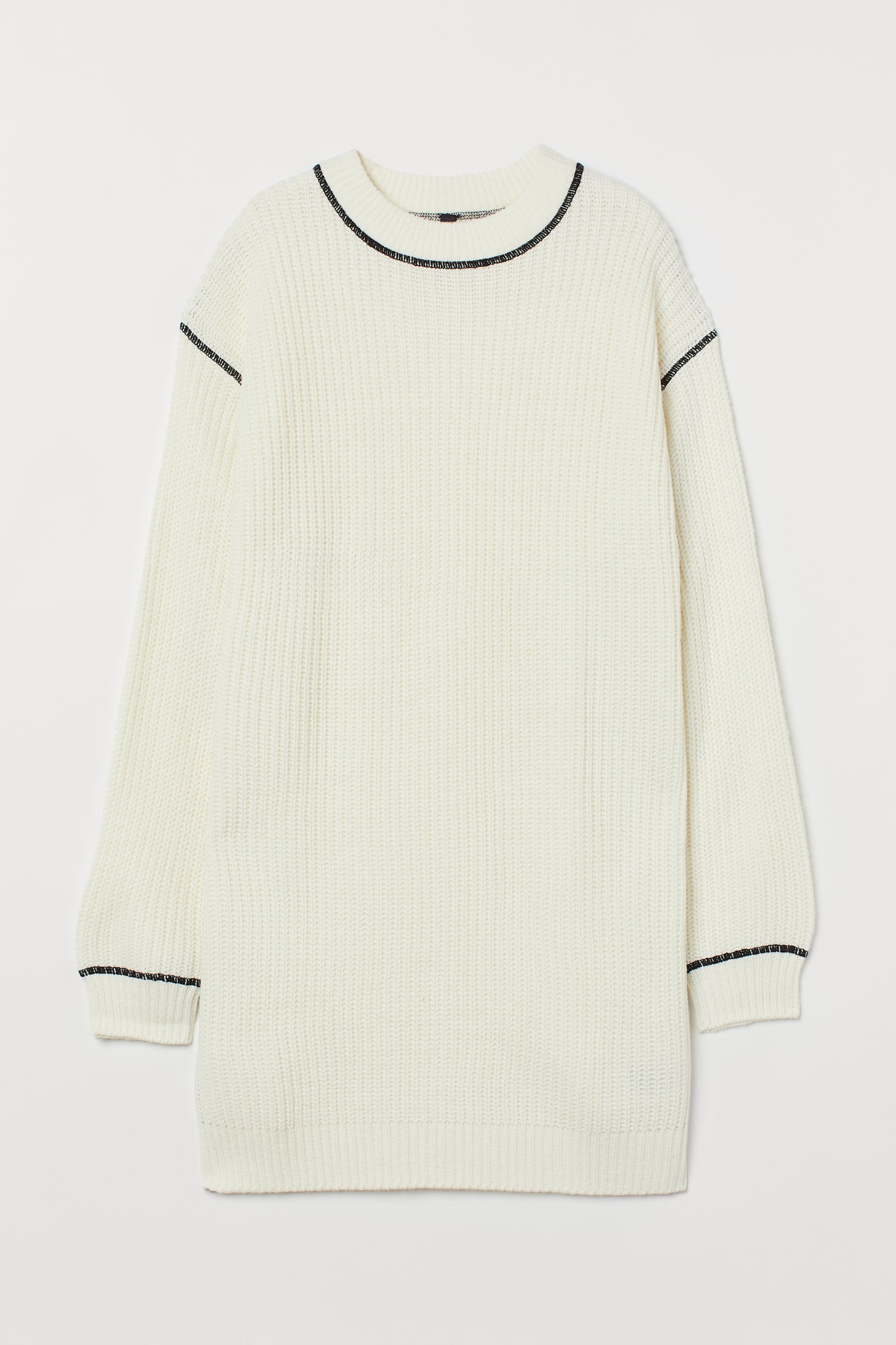 Dzianinowa sukienka - Biały