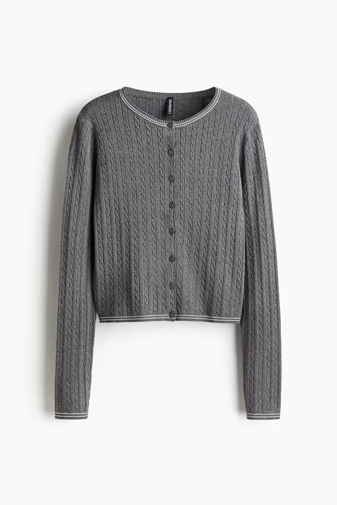 Gilet en maille torsadée - Gris - 1