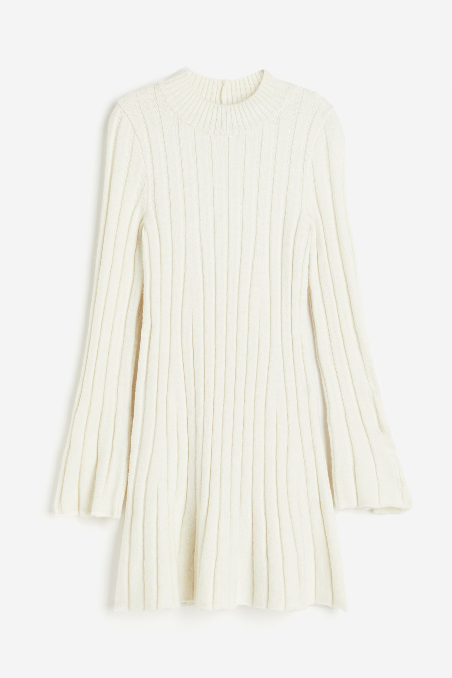 Rib-knit dress - Cream - 2