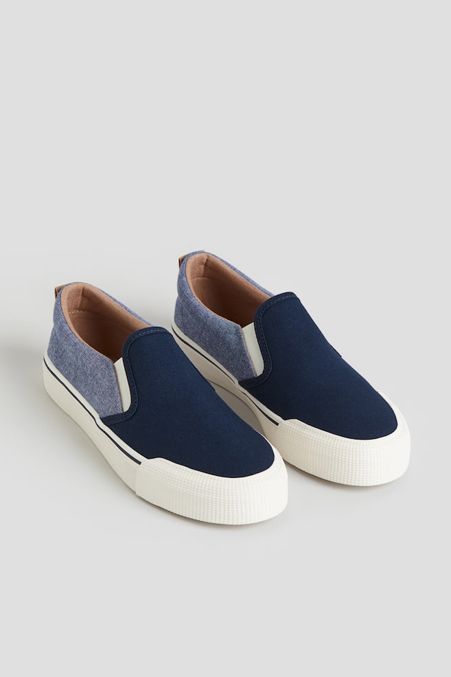 Sneakers sans lacets - Bleu marine/color block/Blanc - 1