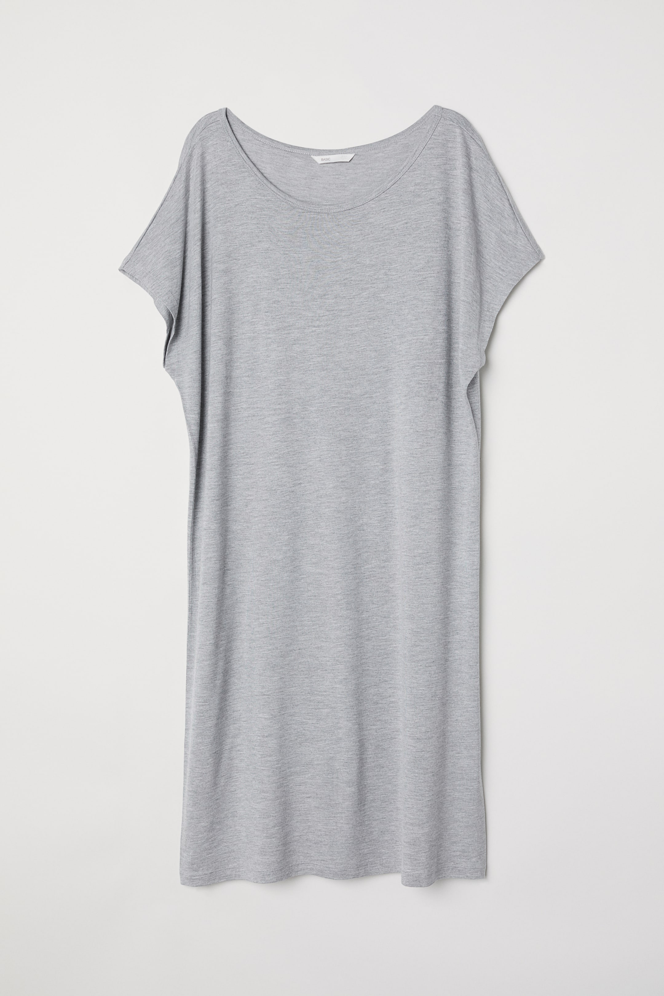 View larger image: Short-sleeved jersey dress - Light grey marl - Ladies | H&M IE 1