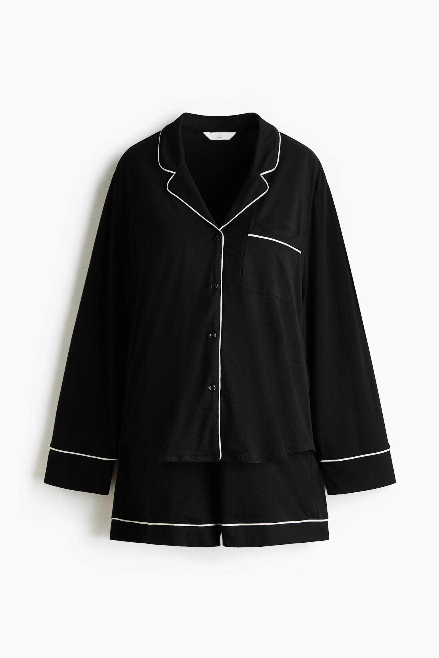 MAMA 產前/產後嫘縈混紡睡衣套裝 - 黑色