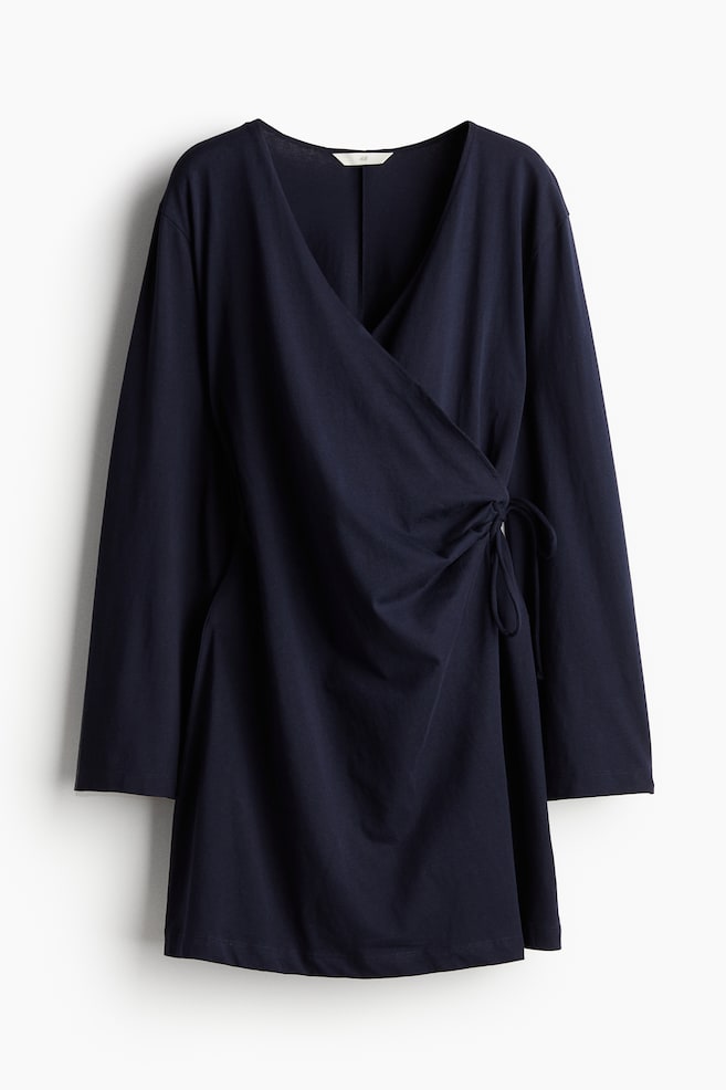 Jersey wrap dress - Navy blue - 1