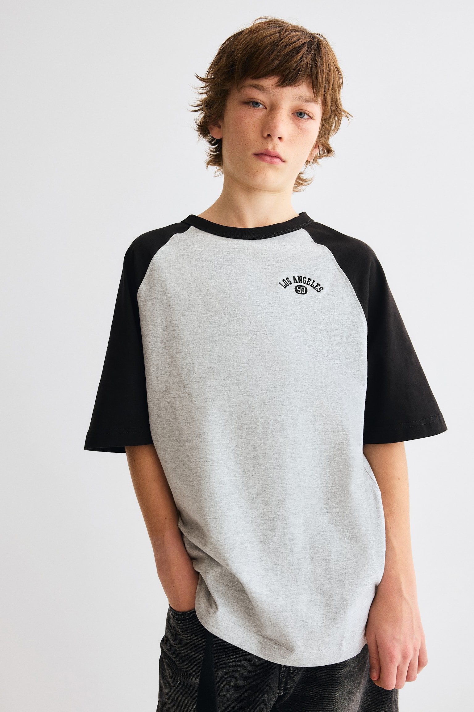 Raglan T-shirt - Grey marl/Los Angeles/White/NYC - 5